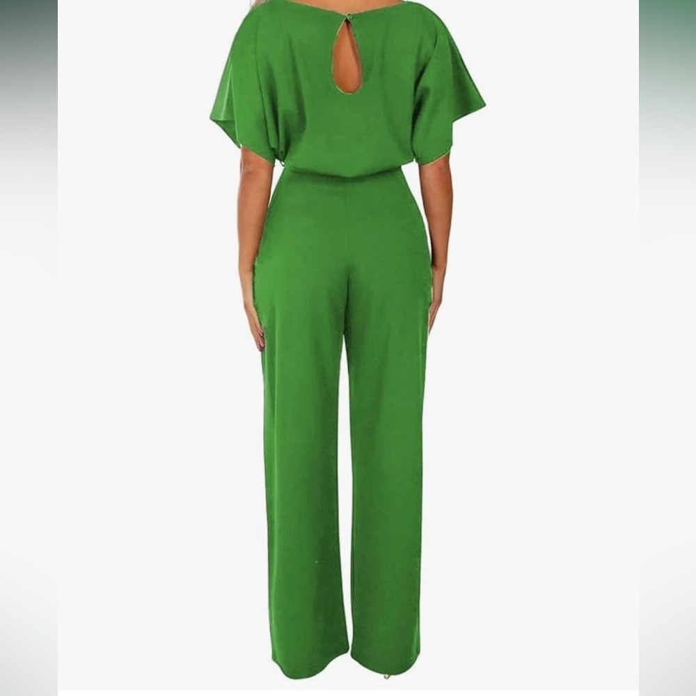 Green short sleeve jumpsuit size medium - Picture 2 of 11
